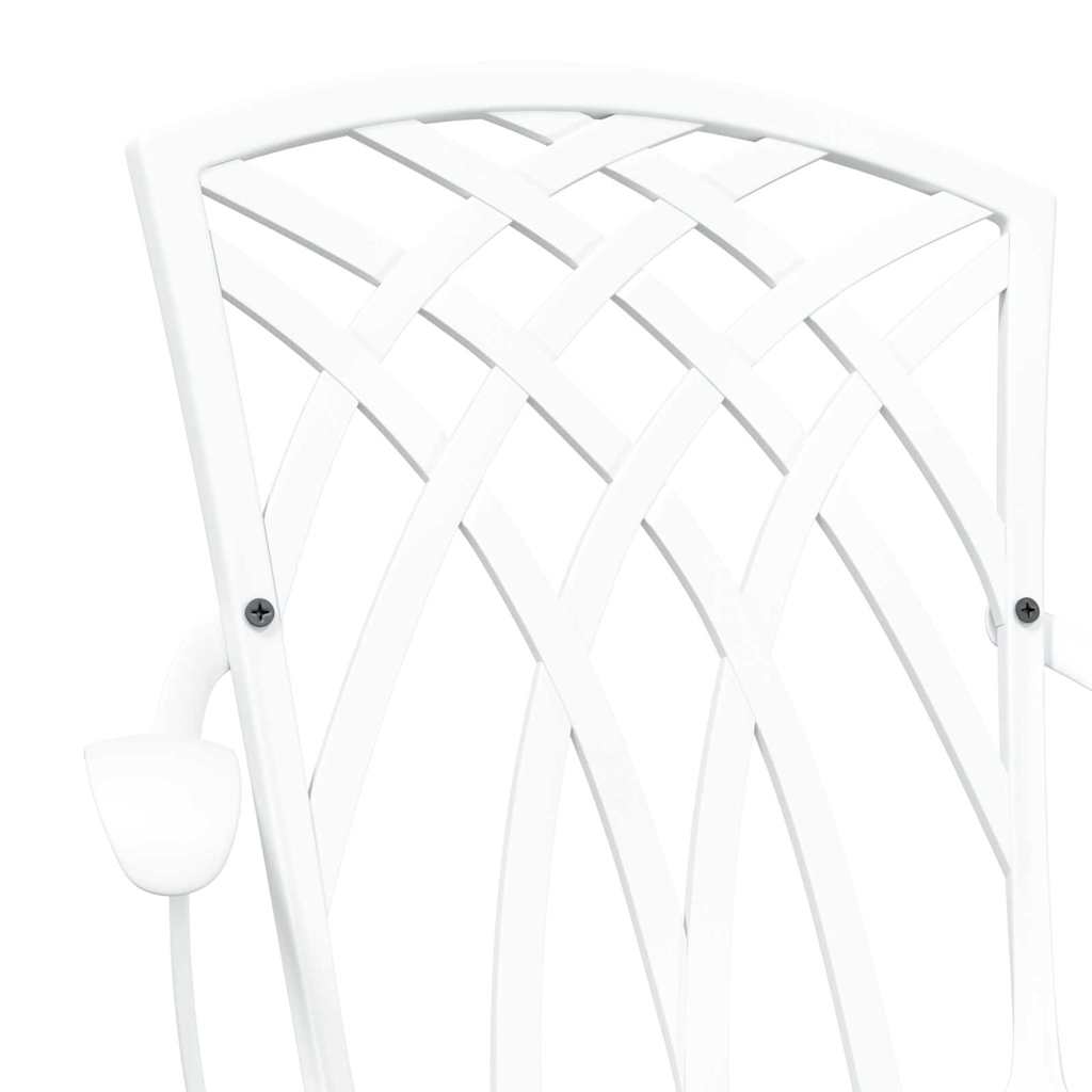 Gartenstuhl 2 pcs Weiß 55 x 56,5 x 91cm Aluminium