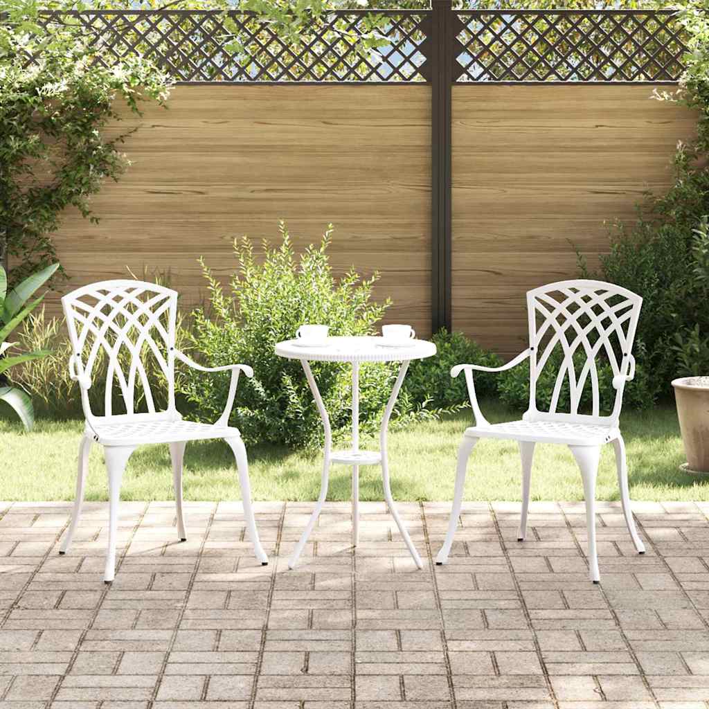 Gartenstuhl 2 pcs Weiß 55 x 56,5 x 91cm Aluminium