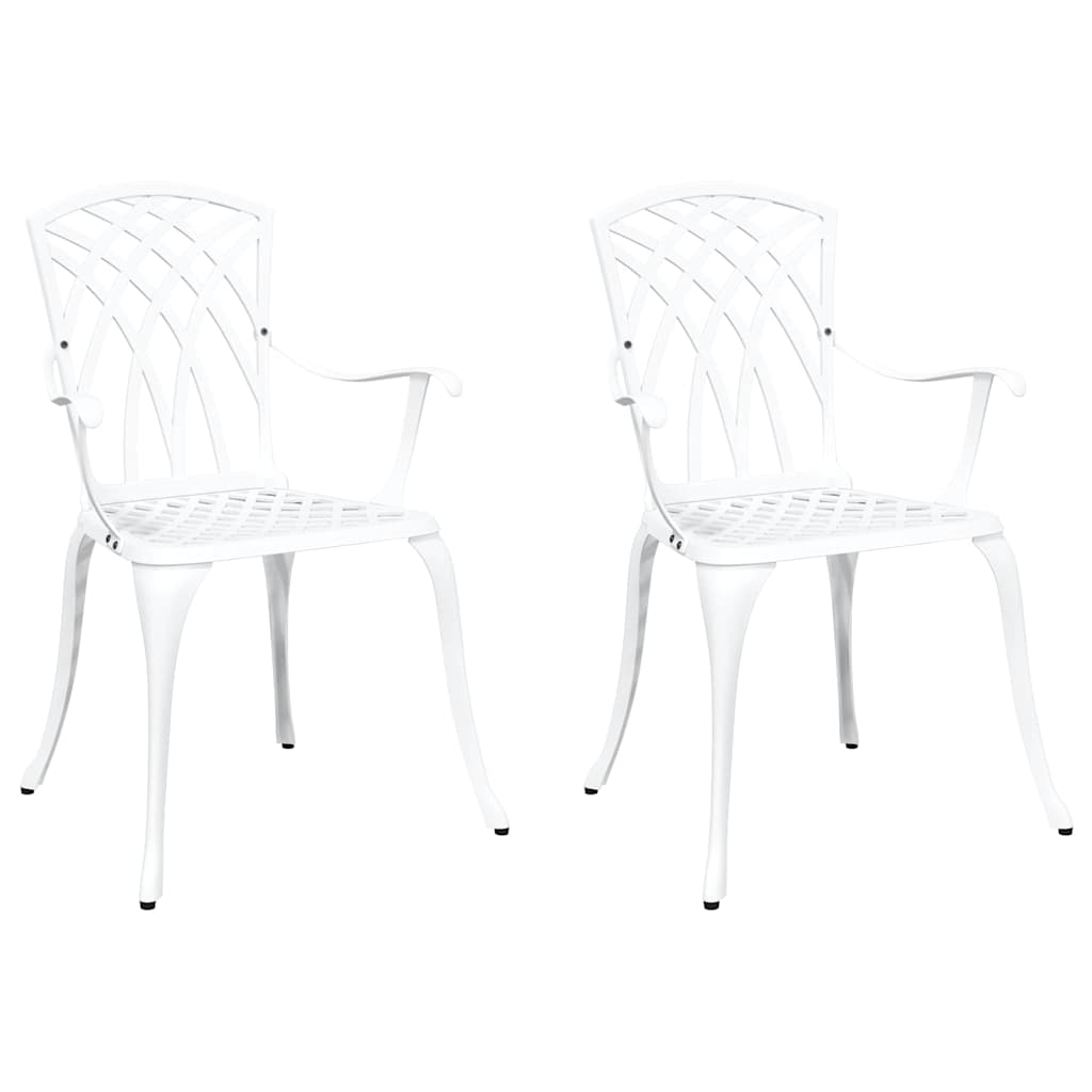 Gartenstuhl 2 pcs Weiß 55 x 56,5 x 91cm Aluminium