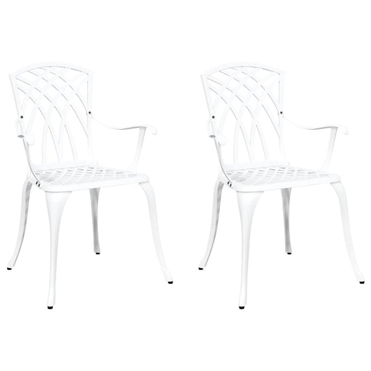 Gartenstuhl 2 pcs Weiß 55 x 56,5 x 91cm Aluminium