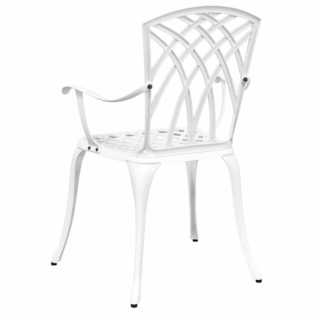 Gartenstuhl 2 pcs Weiß 55 x 56,5 x 91cm Aluminium