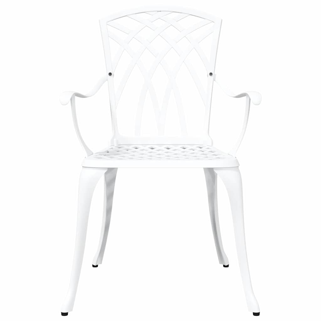 Gartenstuhl 2 pcs Weiß 55 x 56,5 x 91cm Aluminium