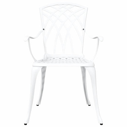 Gartenstuhl 2 pcs Weiß 55 x 56,5 x 91cm Aluminium