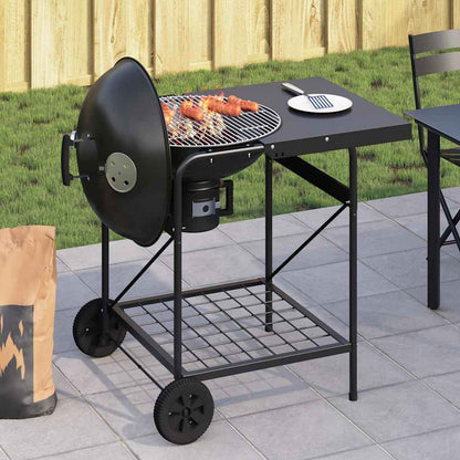 Outdoor Grill mit Rad Schwarz 96 x 72 x 113 cm Metall