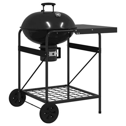 Outdoor Grill mit Rad Schwarz 96 x 72 x 113 cm Metall