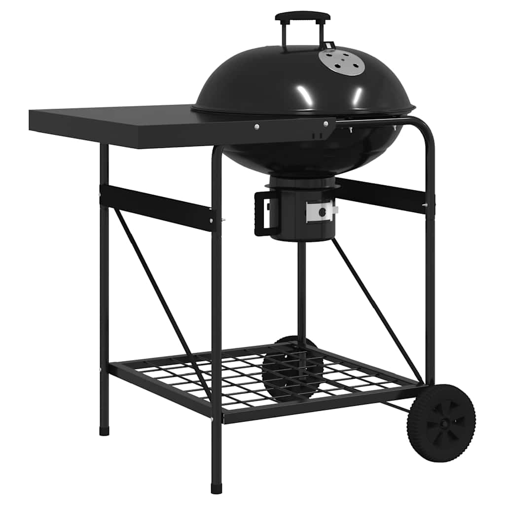 Outdoor Grill mit Rad Schwarz 96 x 72 x 113 cm Metall