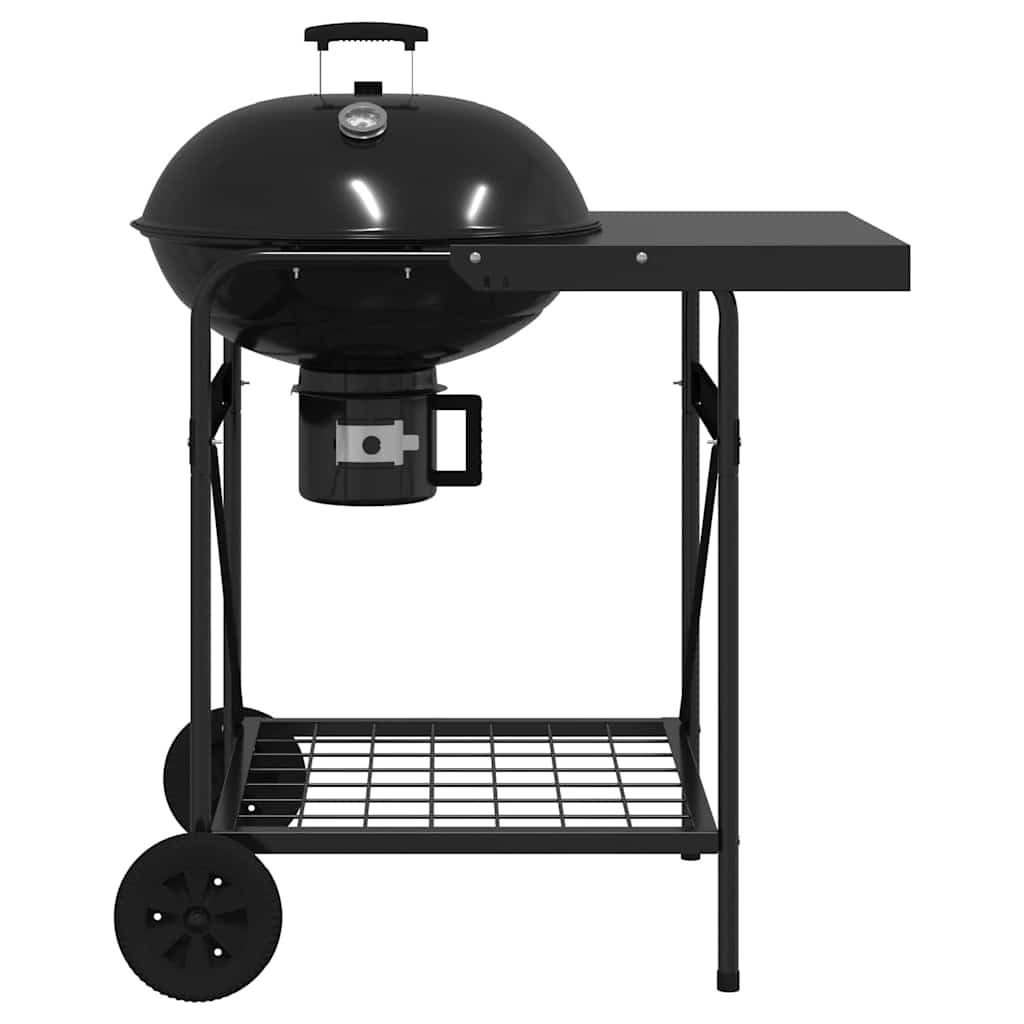 Outdoor Grill mit Rad Schwarz 96 x 72 x 113 cm Metall