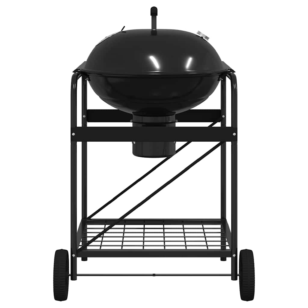 Outdoor Grill mit Rad Schwarz 96 x 72 x 113 cm Metall
