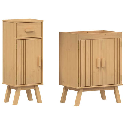 Badezimmermöbelset mit Speicher 2 pcs Braun 114 x 43 x 73.5 cm