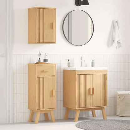 Badezimmermöbelset mit Speicher 3 pcs Braun 114 x 43 x 73.5 cm