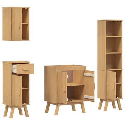 Badezimmermöbelset mit Speicher 4 pcs Braun 114 x 43 x 73.5 cm