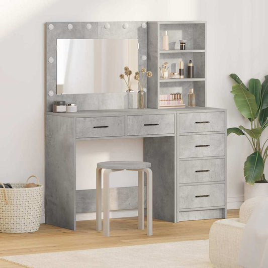 Schminktisch mit Regal Grau 78,5 x 41 x 135 cm Holzwerkstoff