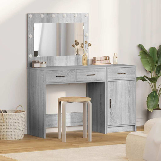 Schminktisch mit Tür 2 pcs Grau 40 x 41 x 75 cm Holzwerkstoff
