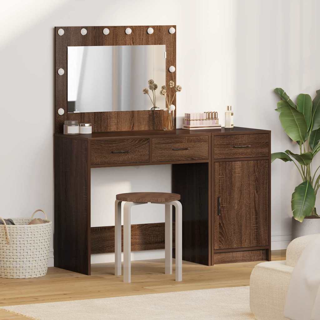 Schminktisch mit Tür 2 pcs Braun 40 x 41 x 75 cm Holzwerkstoff