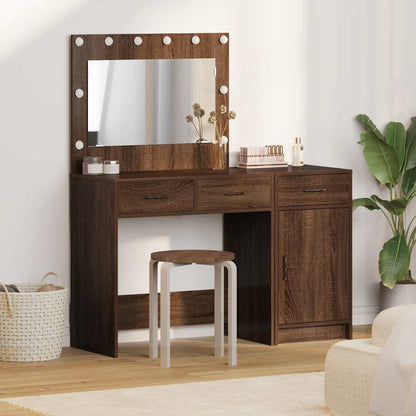 Schminktisch mit Tür 2 pcs Braun 40 x 41 x 75 cm Holzwerkstoff
