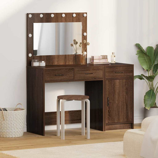 Schminktisch mit Tür 2 pcs Braun 40 x 41 x 75 cm Holzwerkstoff
