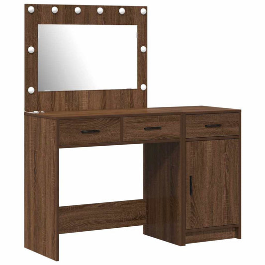 Schminktisch mit Tür 2 pcs Braun 40 x 41 x 75 cm Holzwerkstoff