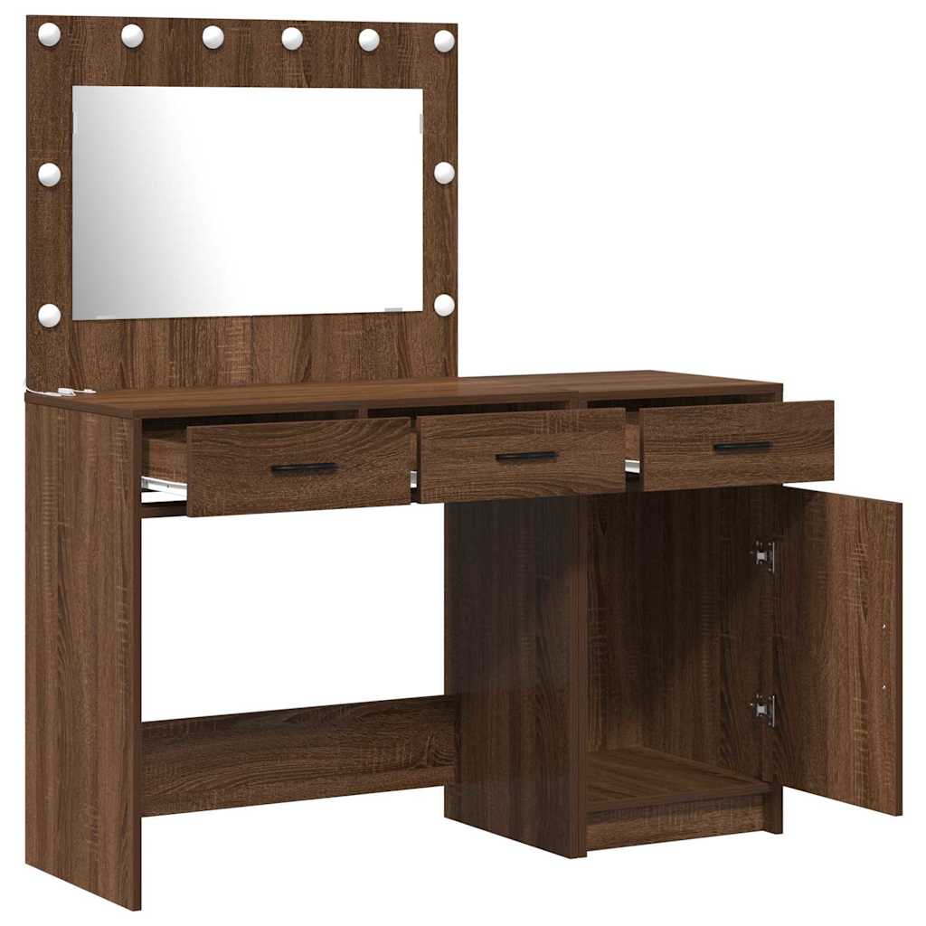 Schminktisch mit Tür 2 pcs Braun 40 x 41 x 75 cm Holzwerkstoff