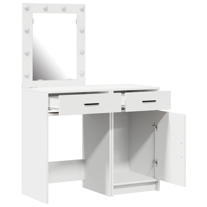 Schminktisch mit Tür 2 pcs Weiß 50 x 41 x 135 cm Holzwerkstoff
