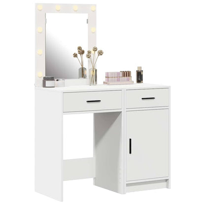 Schminktisch mit Tür 2 pcs Weiß 50 x 41 x 135 cm Holzwerkstoff