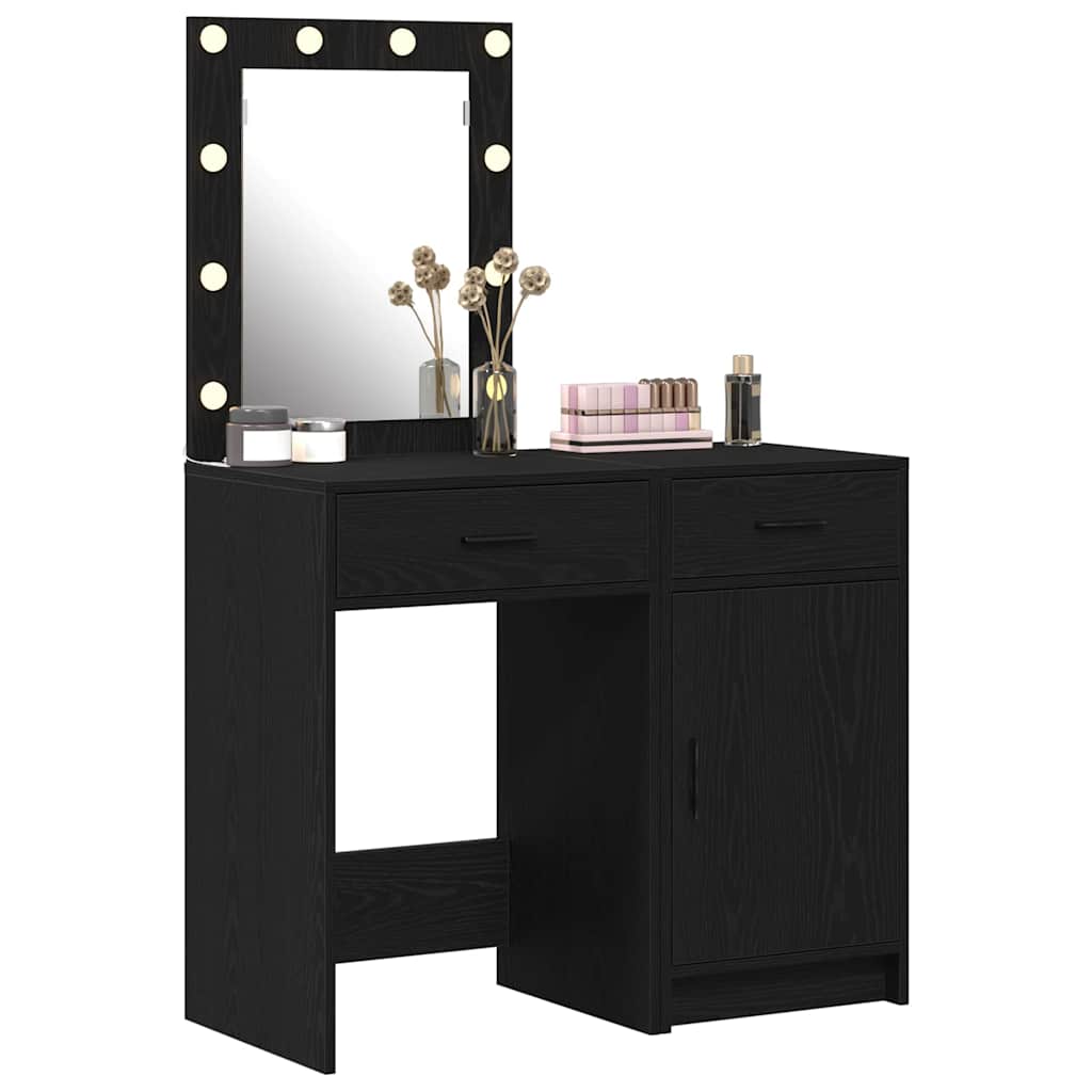 Schminktisch 2 pcs Schwarz 50 x 41 x 135 cm Holzwerkstoff