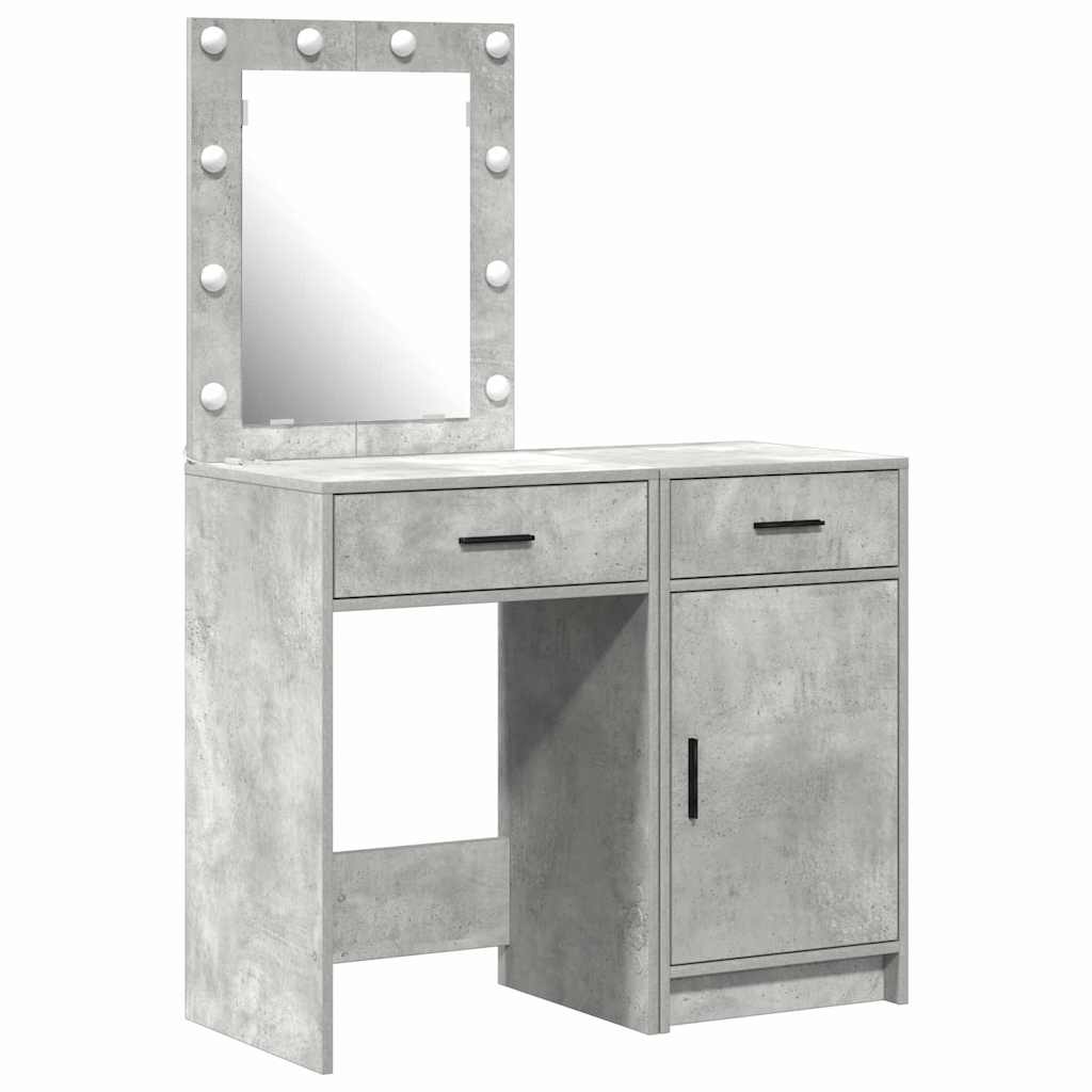 Schminktisch mit Tür 2 pcs Grau 50 x 41 x 135 cm Holzwerkstoff