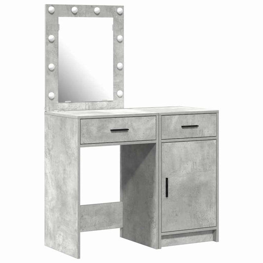 Schminktisch mit Tür 2 pcs Grau 50 x 41 x 135 cm Holzwerkstoff