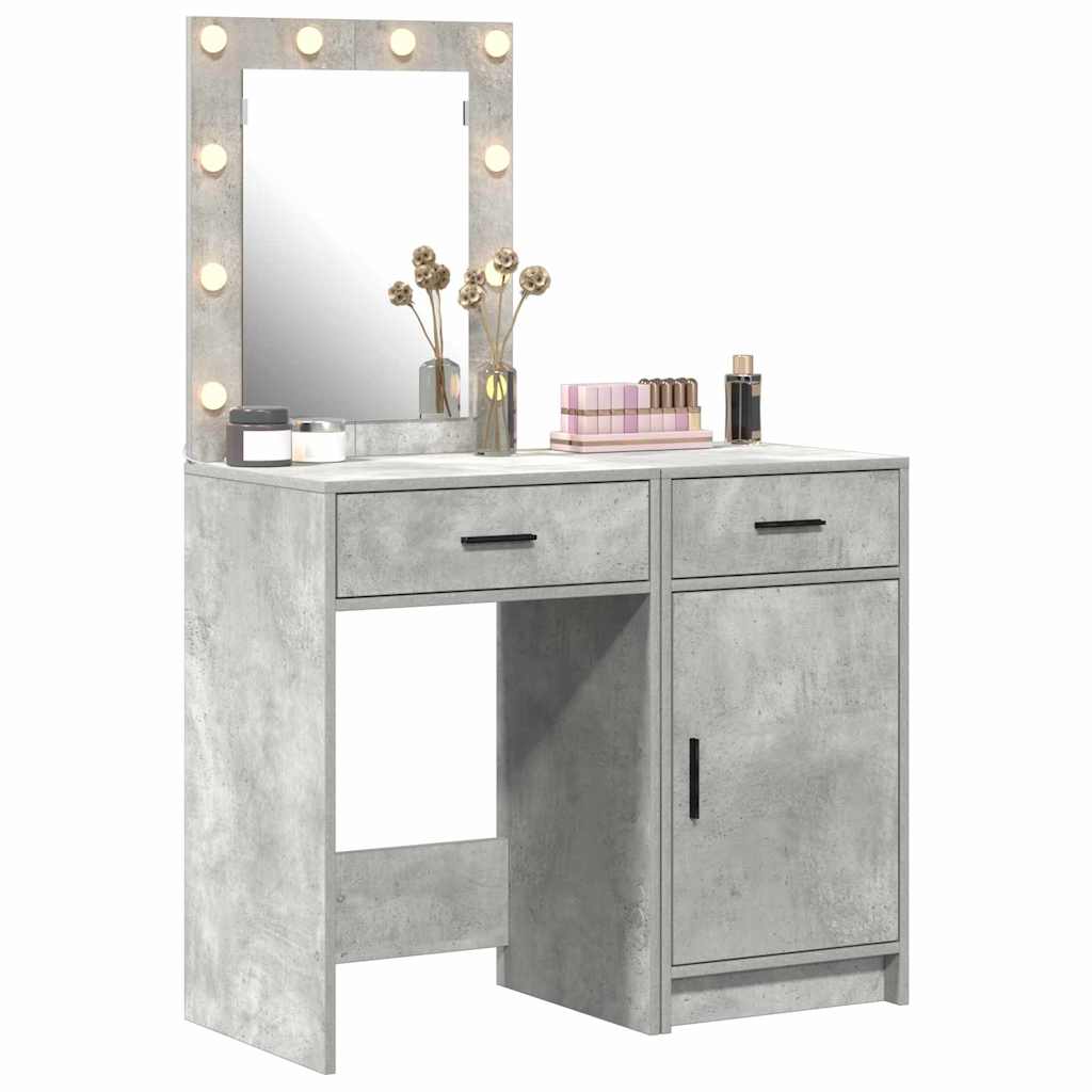 Schminktisch mit Tür 2 pcs Grau 50 x 41 x 135 cm Holzwerkstoff