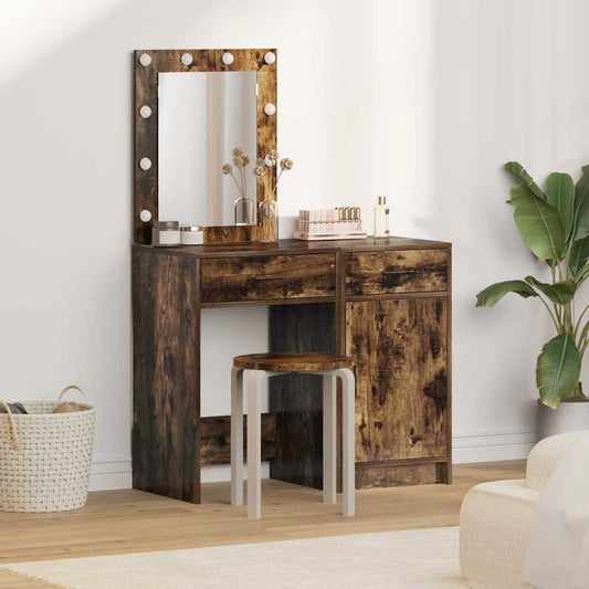 Schminktisch mit Tür 2 pcs Braun 50 x 41 x 135 cm Holzwerkstoff