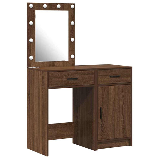 Schminktisch mit Tür 2 pcs Braun 50 x 41 x 135 cm Holzwerkstoff