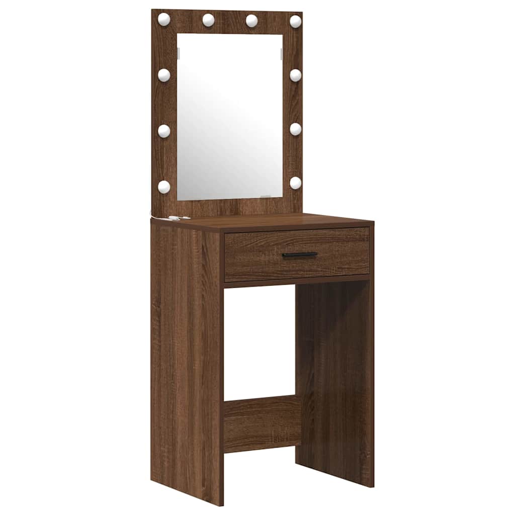 Schminktisch mit Tür 2 pcs Braun 50 x 41 x 135 cm Holzwerkstoff