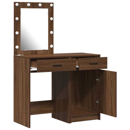 Schminktisch mit Tür 2 pcs Braun 50 x 41 x 135 cm Holzwerkstoff
