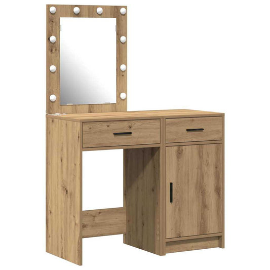 Schminktisch mit Tür 2 pcs Braun 50 x 41 x 135 cm Holzwerkstoff