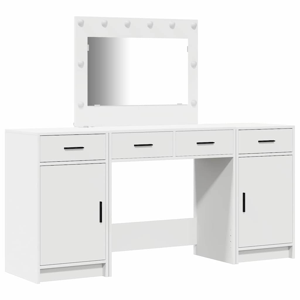 Schminktisch mit Tür 3 pcs Weiß 40 x 41 x 75 cm Holzwerkstoff