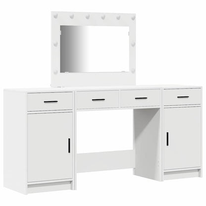 Schminktisch mit Tür 3 pcs Weiß 40 x 41 x 75 cm Holzwerkstoff