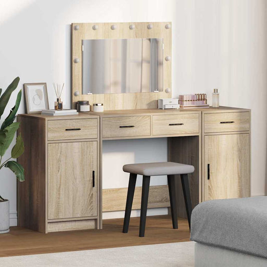Schminktisch mit Tür 3 pcs Braun 40 x 41 x 75 cm Holzwerkstoff