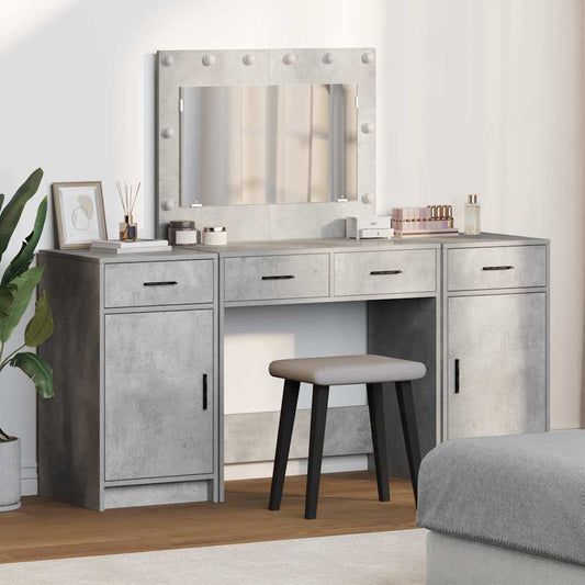 Schminktisch mit Tür 3 pcs Grau 40 x 41 x 75 cm Holzwerkstoff