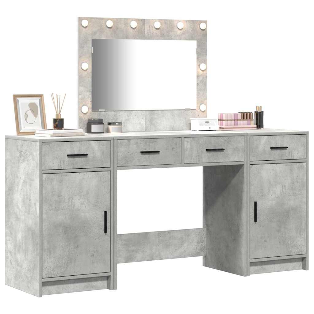 Schminktisch mit Tür 3 pcs Grau 40 x 41 x 75 cm Holzwerkstoff