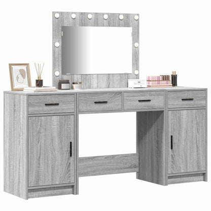 Schminktisch mit Tür 3 pcs Grau 40 x 41 x 75 cm Holzwerkstoff