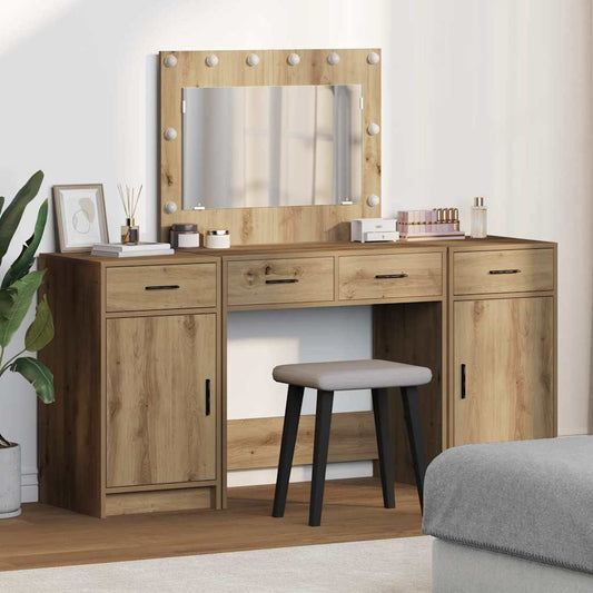 Schminktisch mit Tür 3 pcs Braun 40 x 41 x 75 cm Holzwerkstoff