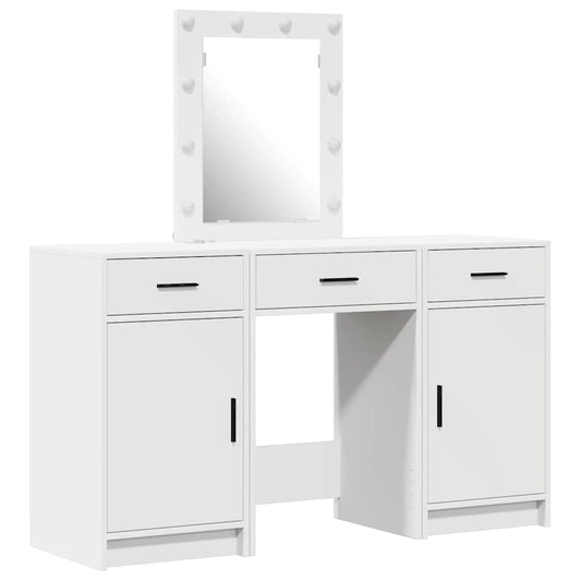 Schminktisch mit Tür 3 pcs Weiß 50 x 41 x 135 cm Holzwerkstoff