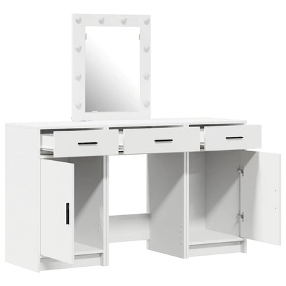 Schminktisch mit Tür 3 pcs Weiß 50 x 41 x 135 cm Holzwerkstoff