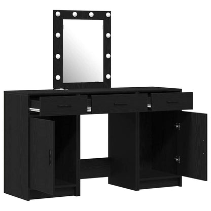 Schminktisch 3 pcs Schwarz 50 x 41 x 135 cm Holzwerkstoff