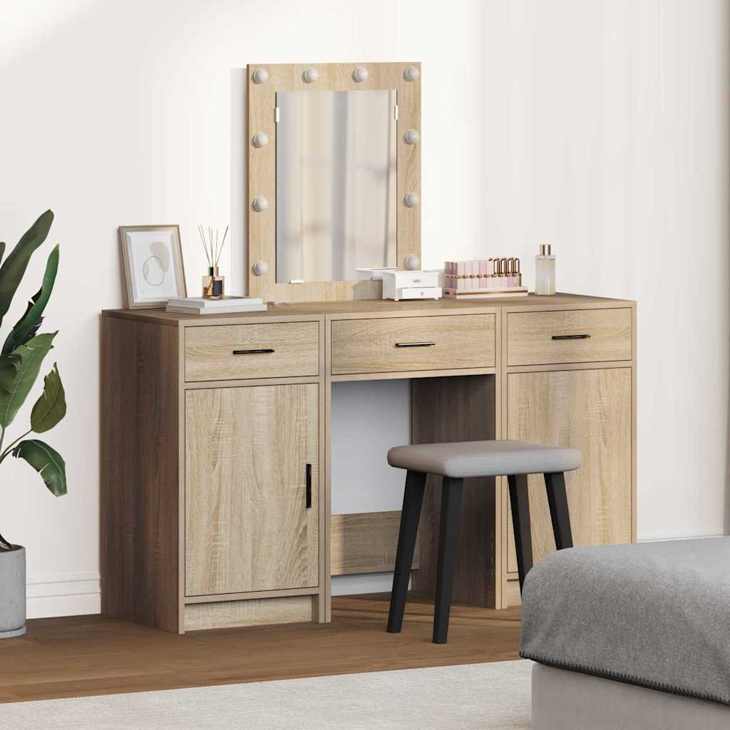 Schminktisch mit Tür 3 pcs Braun 50 x 41 x 135 cm Holzwerkstoff