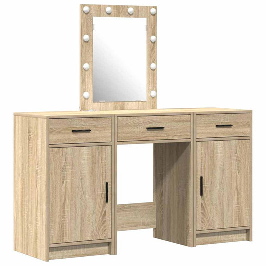 Schminktisch mit Tür 3 pcs Braun 50 x 41 x 135 cm Holzwerkstoff