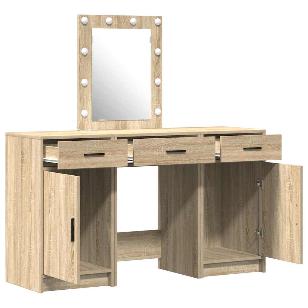 Schminktisch mit Tür 3 pcs Braun 50 x 41 x 135 cm Holzwerkstoff