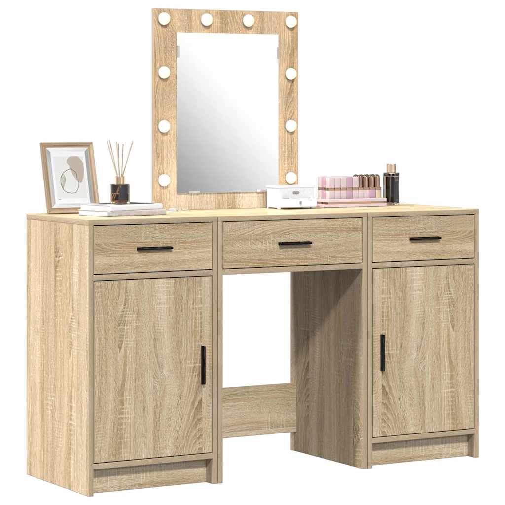 Schminktisch mit Tür 3 pcs Braun 50 x 41 x 135 cm Holzwerkstoff