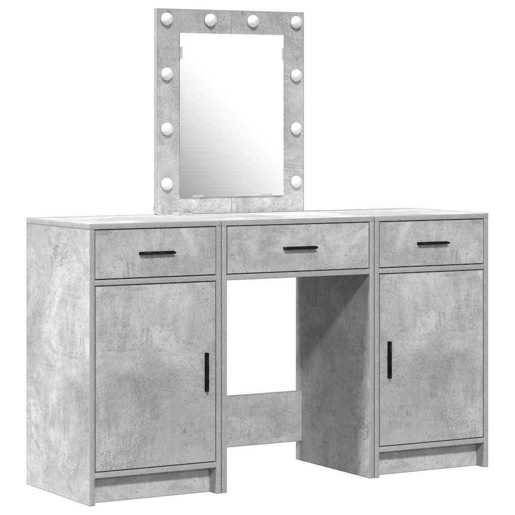 Schminktisch mit Tür 3 pcs Grau 50 x 41 x 135 cm Holzwerkstoff