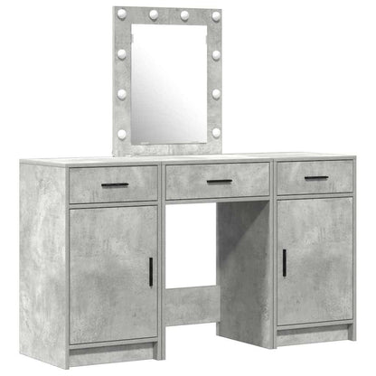 Schminktisch mit Tür 3 pcs Grau 50 x 41 x 135 cm Holzwerkstoff