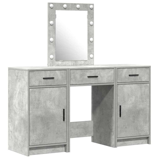 Schminktisch mit Tür 3 pcs Grau 50 x 41 x 135 cm Holzwerkstoff